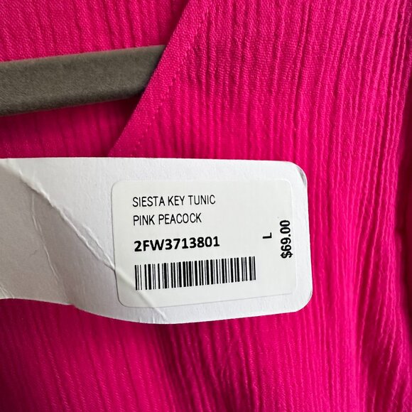 Soft Surroundings Women's Large Pink Siesta Key Layered Gauze Cotton Tunic Top - Picture 5 of 7